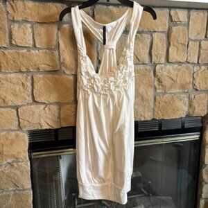 Candy Rain 2X Ruffled Tank Top White